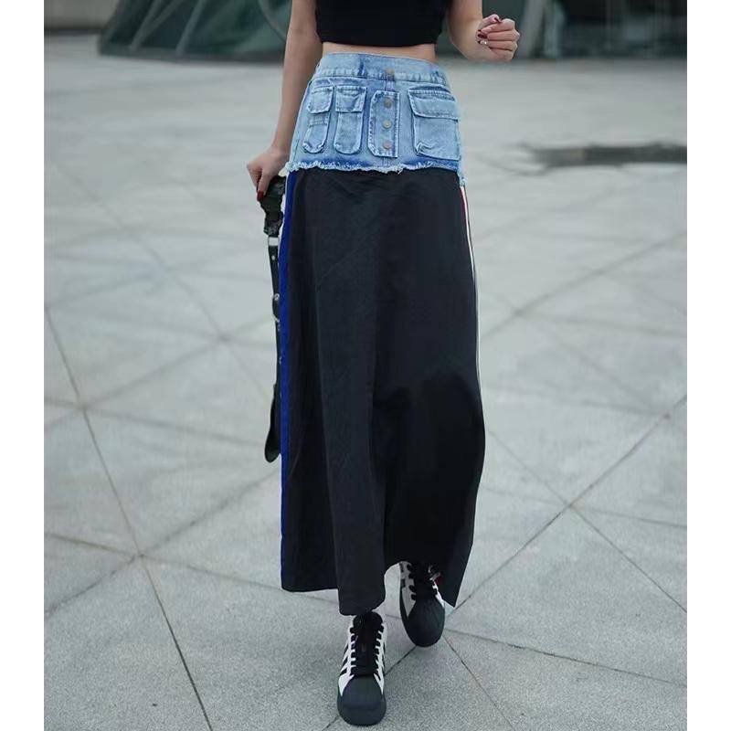 🌟 Юбки с лампасами и джинсовым верхом